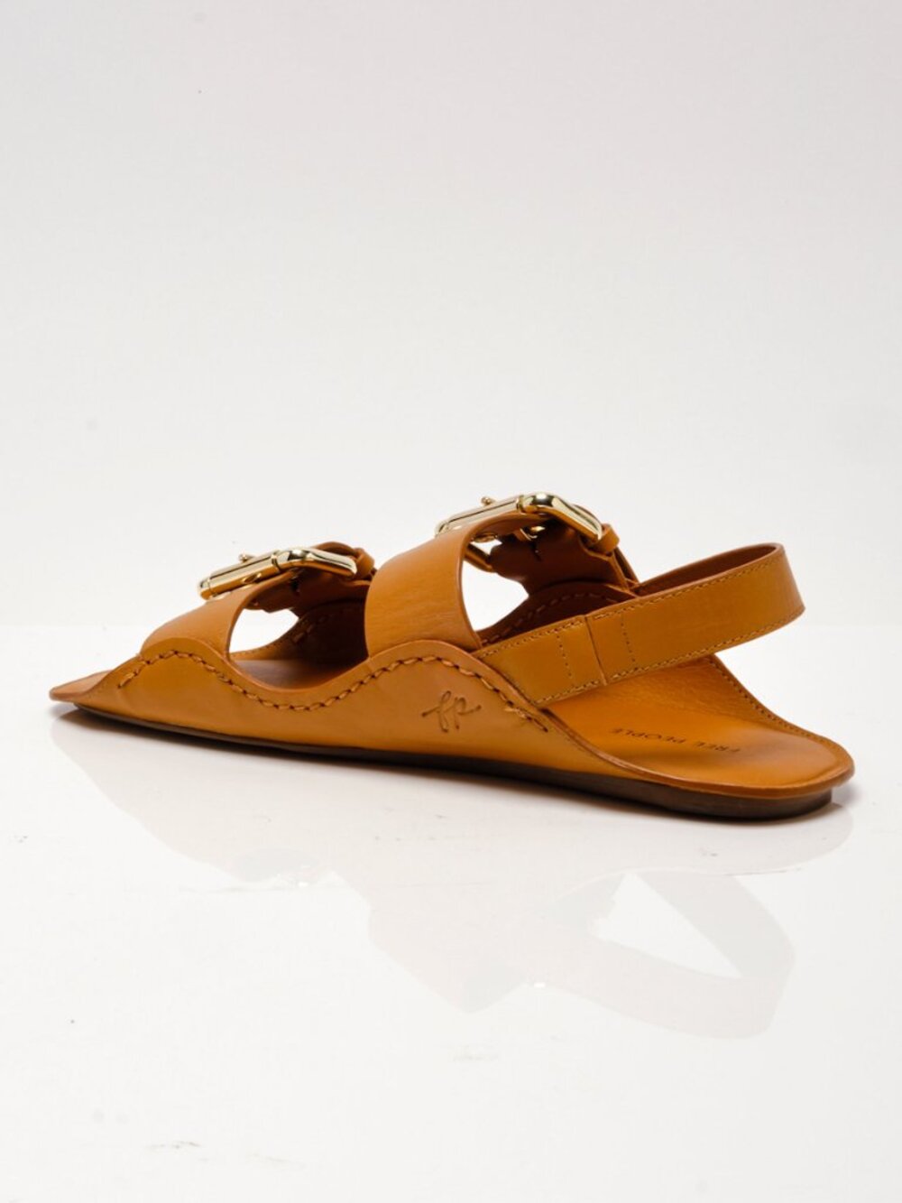 🆕 FREE PEOPLE Blossom Buckle Sandals / Luggage Leather - Picture 9 of 14